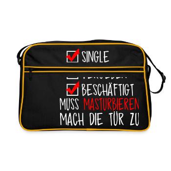 Single, muss masturbieren - Retro Tasche - Schwarz/Gold - Vorne