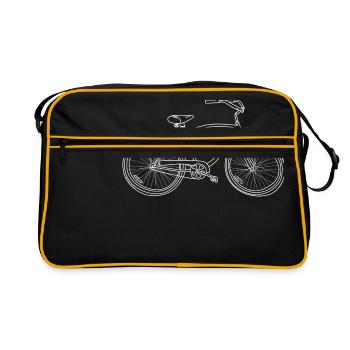 Custom Bicycle Cruiser Illustration - Retro Bag - black/gold - Front