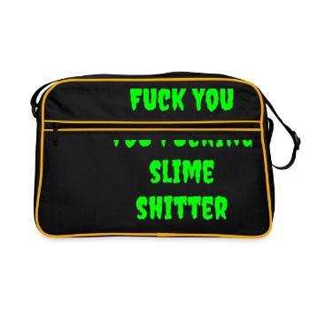 Schleimscheisser Nr.2 - Retro Tasche - Schwarz/Gold - Vorne