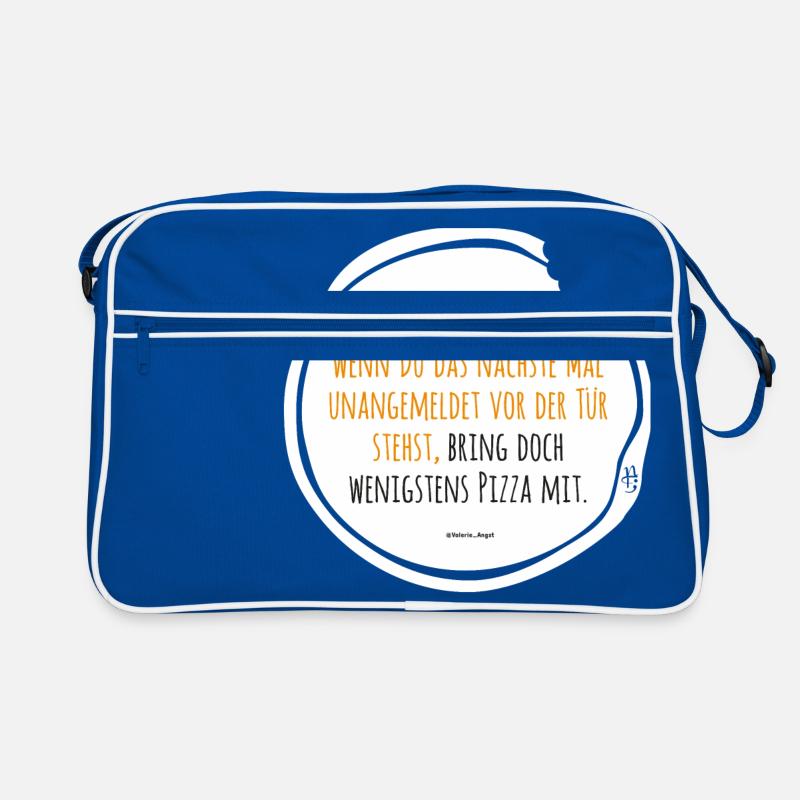 Depression Pizza schwarz-gelb Retro Tasche