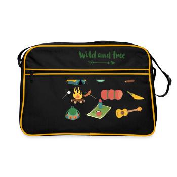 Camping Scout campfire - Retro Bag - black/gold - Front