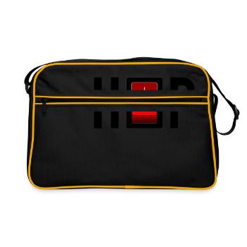 on off switch, hip hop, on off switch, rap - Retro Bag - black/gold - Front