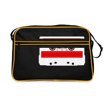 Music cassette, audio cassette, SA90, audio cassette - Retro Bag - black/gold - Front
