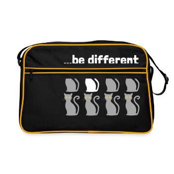 Sei anders als Katze dargestellt - Retro Tasche - Schwarz/Gold - Vorne