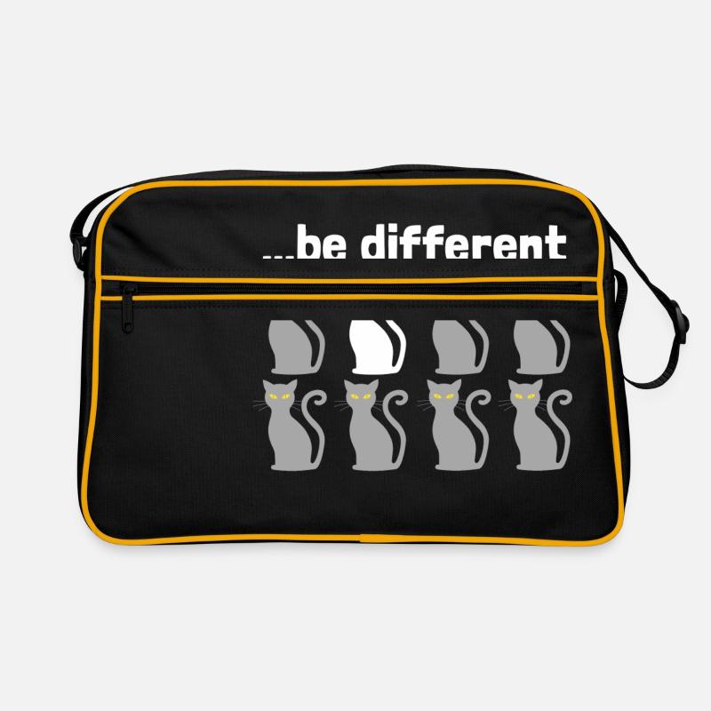 Sei anders als Katze dargestellt Retro Tasche