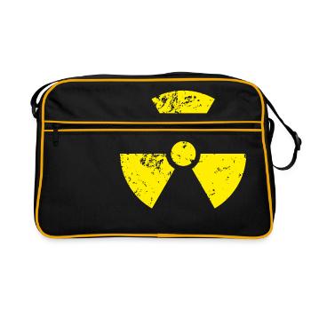 Yellow radioactive, radioactivity symbol - Retro Bag - black/gold - Front