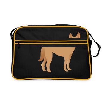 Single dingo dog looking happy - Retro Bag - black/gold - Front