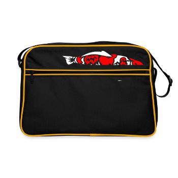 carpe koi - Sac Retro - noir/or - Devant