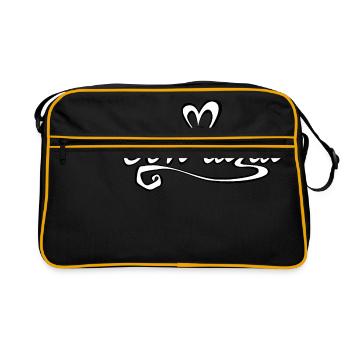 Ooh lala coeur noir et blanc - Sac Retro - noir/or - Devant