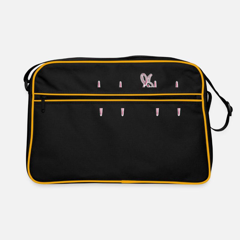 Rythme cardiaque du lapin - Sac Retro - noir/or