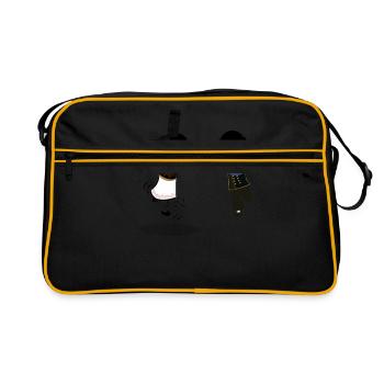 Bretonische Charaktere - Retro Tasche - Schwarz/Gold - Vorne
