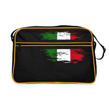 Drapeau de l’Italie utilisé - Sac Retro - noir/or - Devant