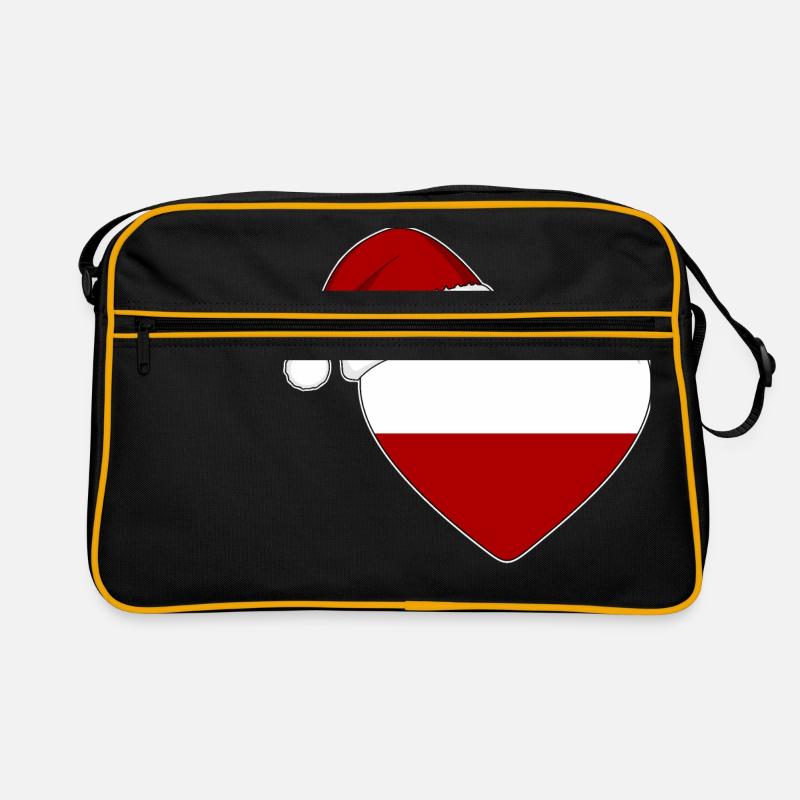 Drapeau de Pologne coeur de Noël Sac Retro