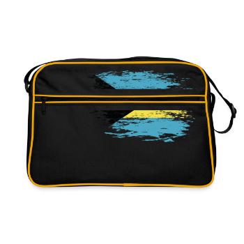 Drapeau des Bahamas utilisé - Sac Retro - noir/or - Devant