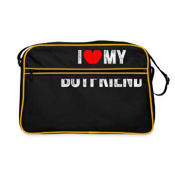 J’aime mon copain Copain de la Saint-Valentin - Sac Retro - noir/or - Devant