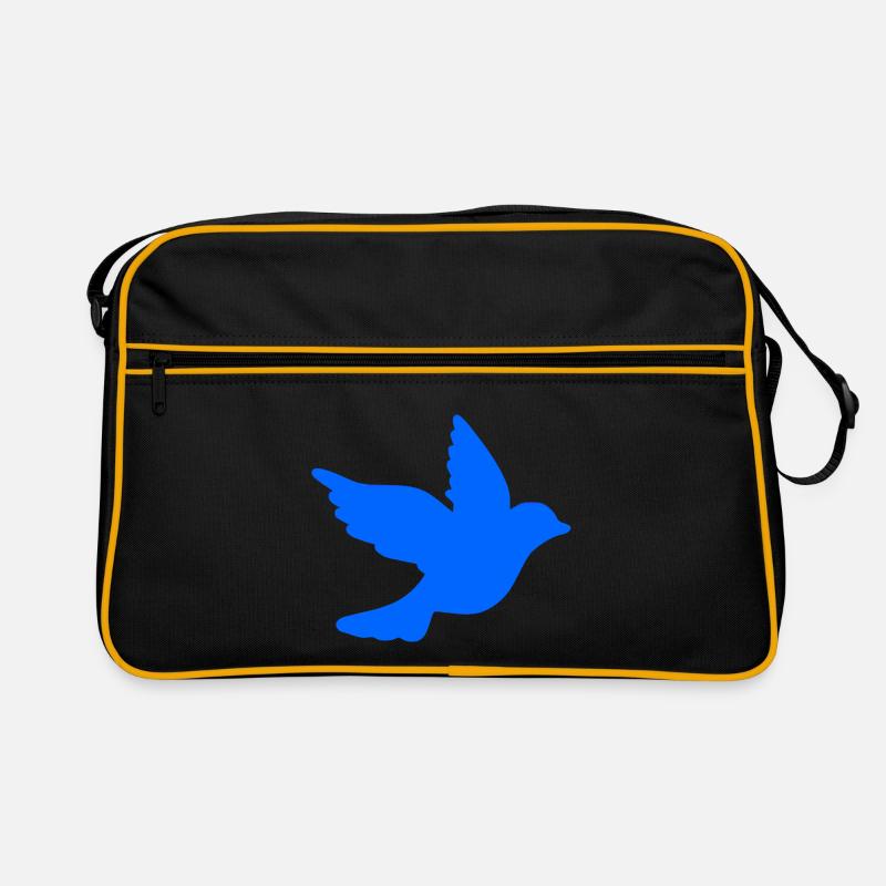 Friedenstaube - Retro Tasche - Schwarz/Gold