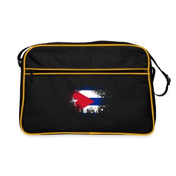 Drapeau de Cuba éclabousse de peinture Caraïbes Cuba La Havane - Sac Retro - noir/or - Devant