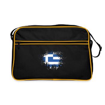 Greece flag blob Athens Crete Kos Hellas - Retro Bag - black/gold - Front