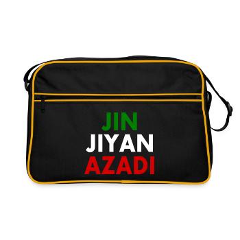 jin jiyan azadi - Sac Retro - noir/or - Devant