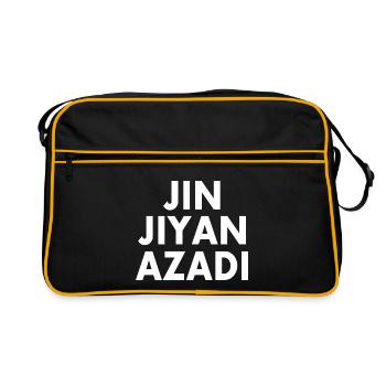 jin jiyan azadi - Sac Retro - noir/or - Devant