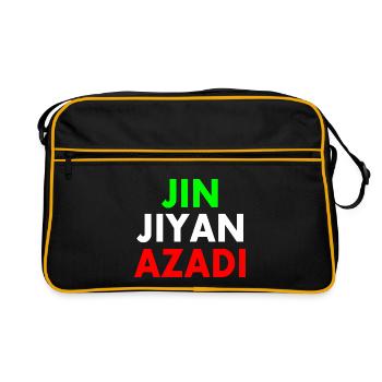jin jiyan azadi - Sac Retro - noir/or - Devant
