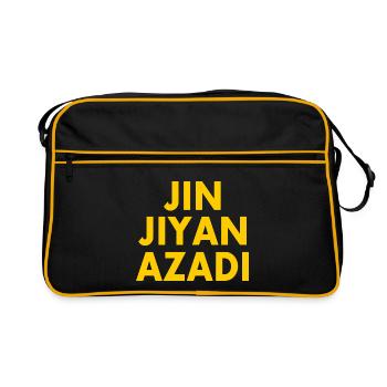 jin jiyan azadi - Sac Retro - noir/or - Devant