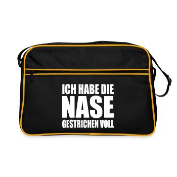 ich habe die nase gestrichen voll - Retro Tasche - Schwarz/Gold - Vorne