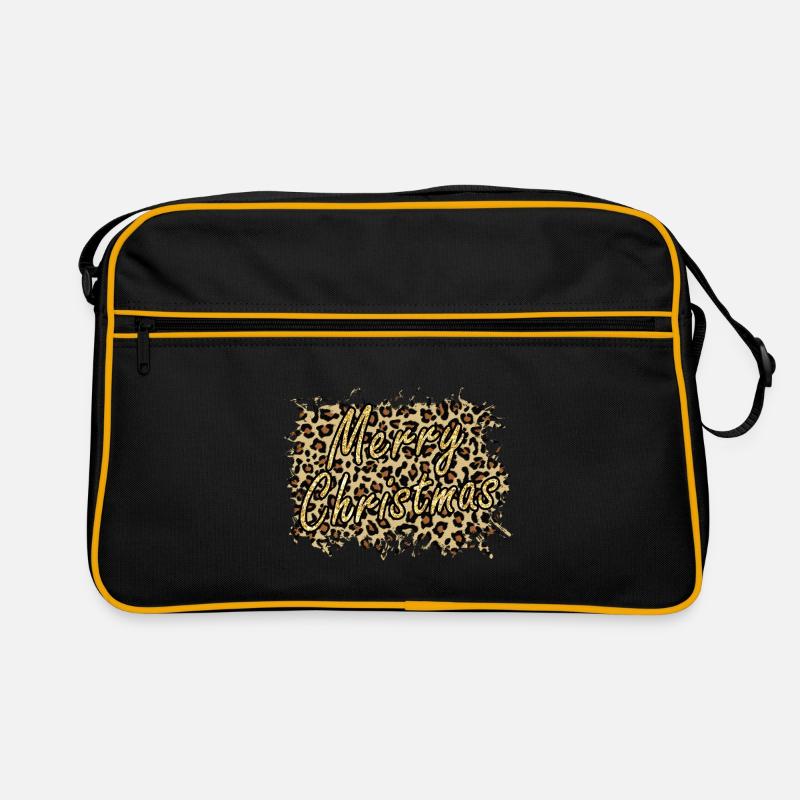 Joyeux Noël Golden Leopard Print Sac Retro