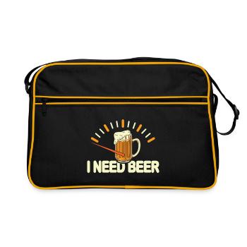 I need beer empty tank - Retro Bag - black/gold - Front