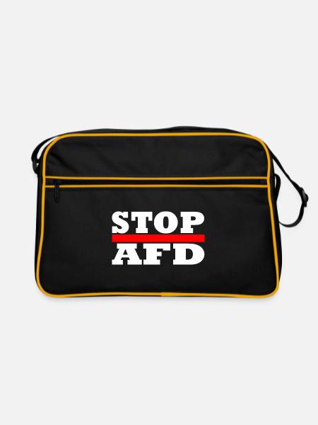 Stop Afd - Retro Bag - black/gold - Front