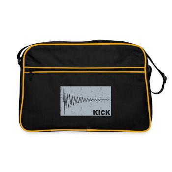 Kick synthétiseur de musique keyboard - Sac Retro - noir/or - Devant
