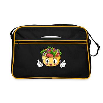 Laitue repas gourmet cadeau - Sac Retro - noir/or - Devant