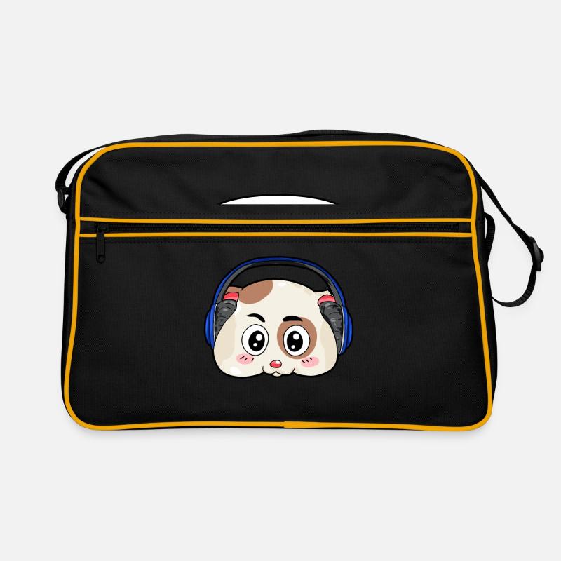 Hamster mit Kopfhörer Retro Tasche