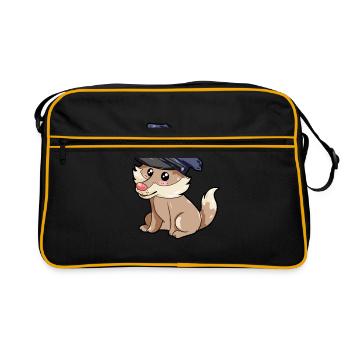 Policeman Wolf - Retro Bag - black/gold - Front