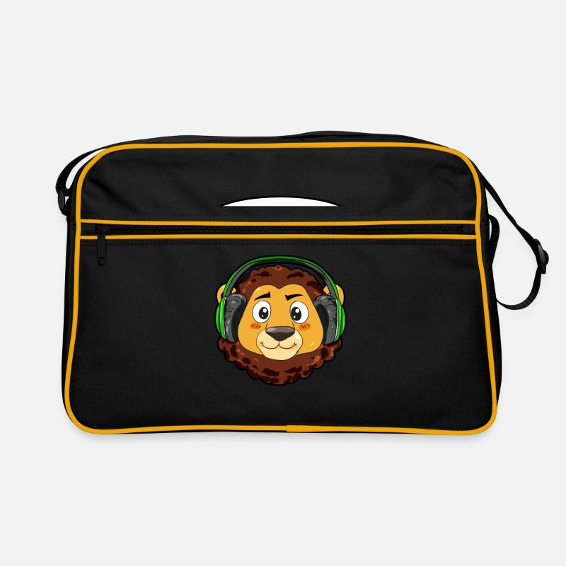 Lion avec écouteurs Sac Retro