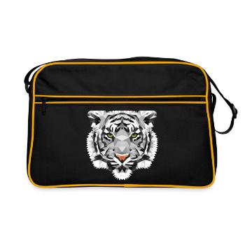 White Tiger Polygon Wild Gift - Retro Bag - black/gold - Front