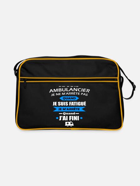 Je suis ambulancier t-shirt homme cadeau message - Sac Retro - noir/or