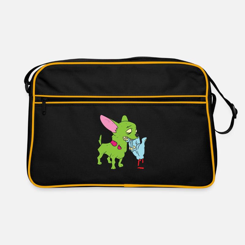 Zombie Chihuahua - Retro Tasche - Schwarz/Gold
