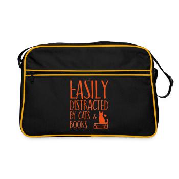 Lire la silhouette de chats livre disant cadeau - Sac Retro - noir/or - Devant