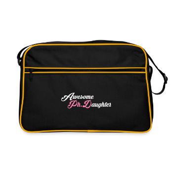 Awesome Phd Daughter Phd Graduation Gift - Retro Bag - black/gold - Front
