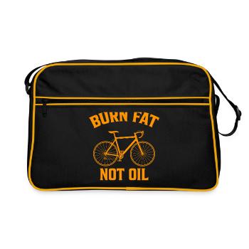 Burn Fat Not Oil Bike Vélo Cadeau - Sac Retro - noir/or - Devant