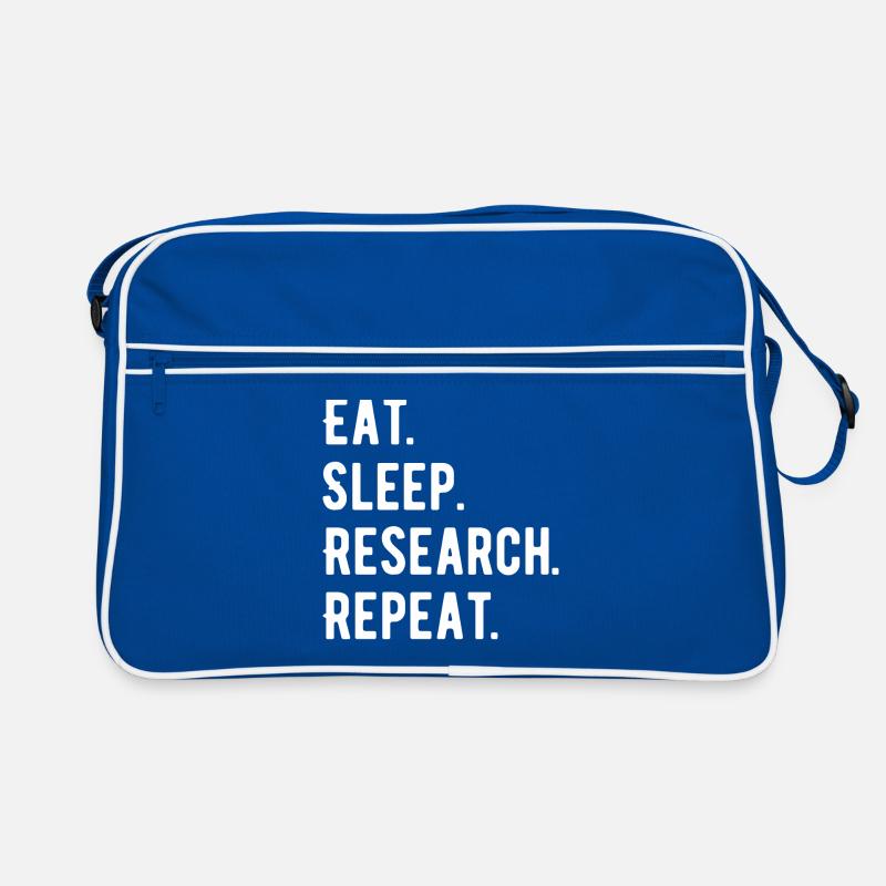 Eat Sleep Research Repeat Phd Geschenk Retro Tasche