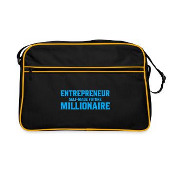Entrepreneur self-made future Millionare Geschenk - Retro Tasche - Schwarz/Gold - Vorne
