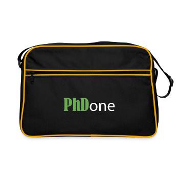 Phdone Phd Done Abschluss Geschenk - Retro Tasche - Schwarz/Gold - Vorne