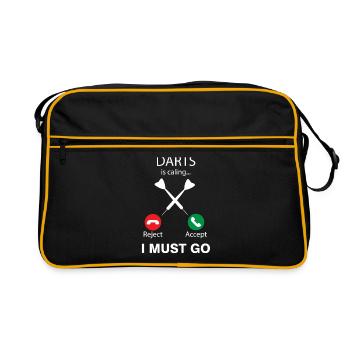 Dart appelle Darts Dart Player Gift - Sac Retro - noir/or - Devant