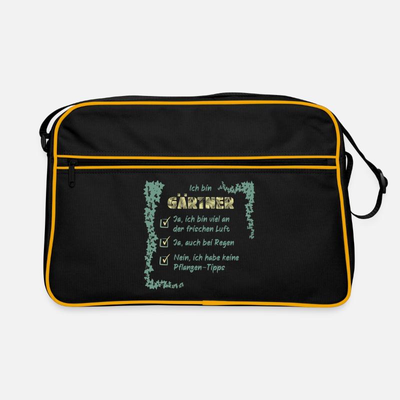 Gärtner - Retro Tasche - Schwarz/Gold
