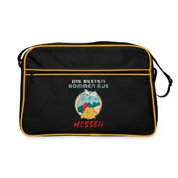 Die Besten kommen aus Hessen - Retro Tasche - Schwarz/Gold - Vorne
