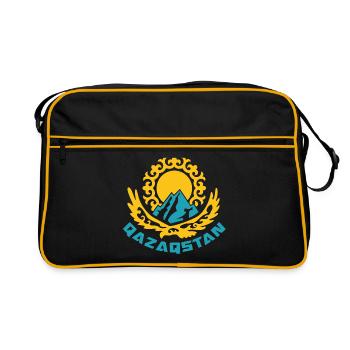 Qazaqstan Cadeau République Kazakhs Kazakh - Sac Retro - noir/or - Devant