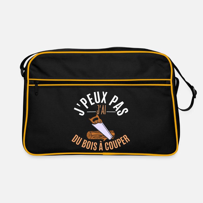 J’peux pas j’ai du bois à couper - Sac Retro - noir/or