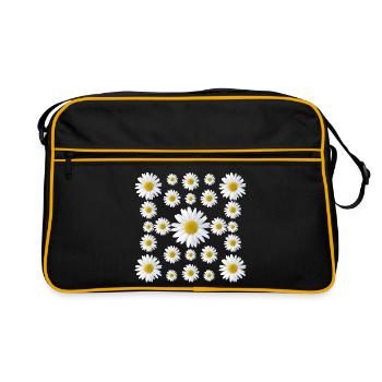 marguerites fleur marguerite fleur florale - Sac Retro - noir/or - Devant